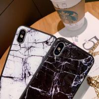 iPhone Xs Max 菱形鑽石紋大理石保護殼