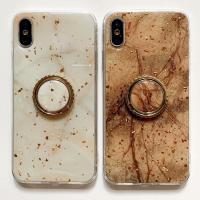 iPhone Xs Max 滴膠大理石紋指環支架保護殼
