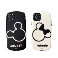 iPhone12/12 Pro 迪士尼正版授權 黑白標誌米奇米妮貼皮保護殼