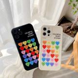 iPhone Xs 滿屏彩色愛心笑臉液態硅膠保護殼