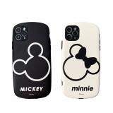 iPhone Xs Max 迪士尼正版授權 黑白標誌米奇米妮貼皮保護殼