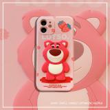 iPhone 11 粉色草莓熊魔方3D保...