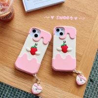iPhone 11 奶油草莓(含同款掛飾)硅膠保護殼