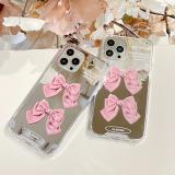 iPhone 13 Pro 粉色蝴蝶結鏡面保護殼