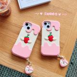 iPhone 11 奶油草莓(含同款掛飾...