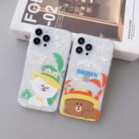 iPhone 12 Pro Max【LINE正版】悠閒布朗熊可妮兔貝殼紋保護殼